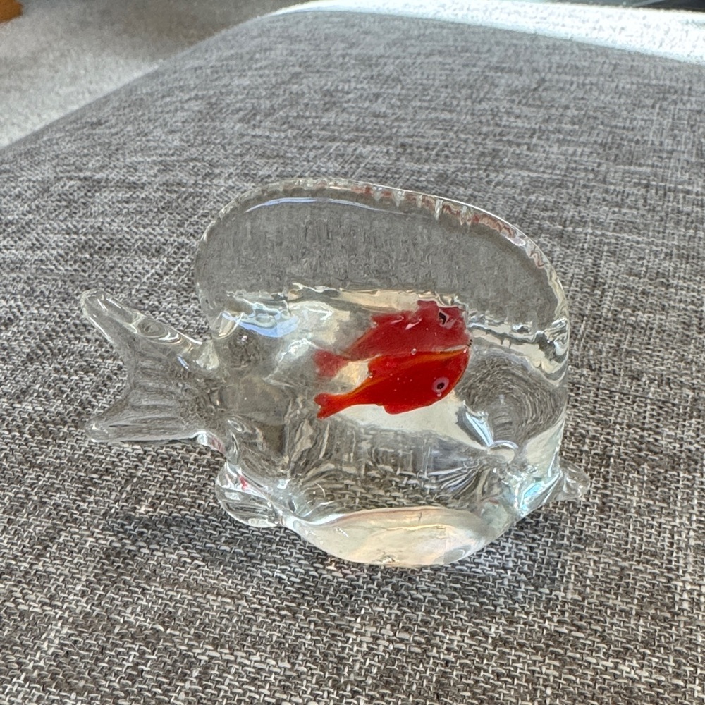 Red and White Betta Fish Decor Accessory